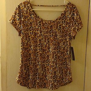 No Boundaries Leopard Print Blouse Sz XLg. NWT